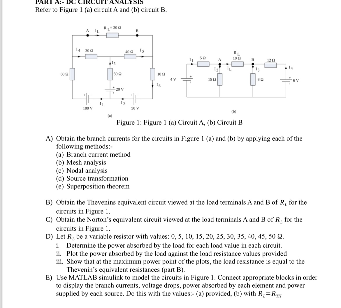 Solved Refer To Figure 1 (a) ﻿circuit A And (b) ﻿circuit | Chegg.com