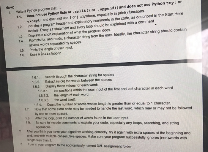 Solved Now: 1. 1.2. Write a Python program that ... 1.1. | Chegg.com
