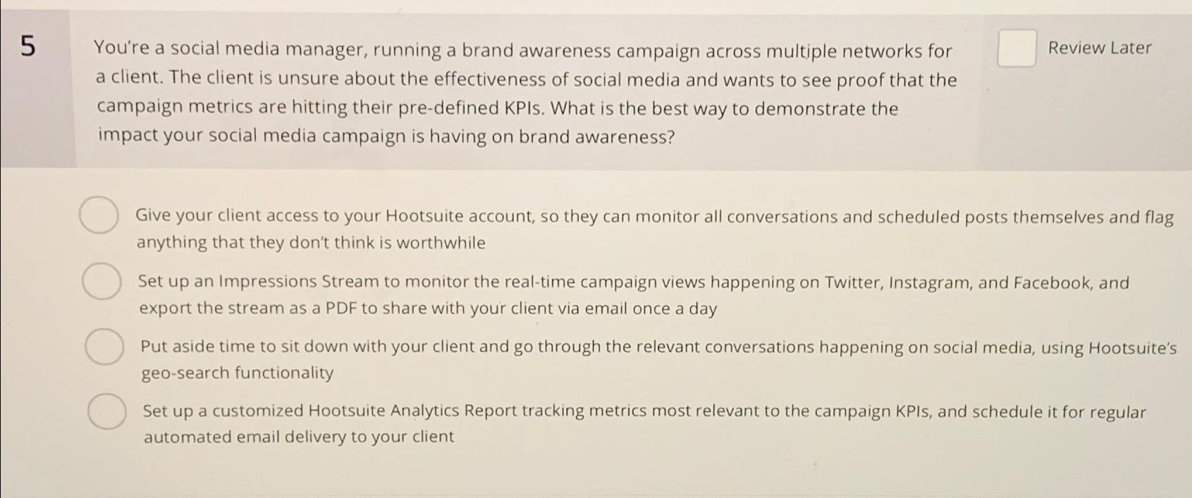 Solved 5 ﻿You're a social media manager, running a brand | Chegg.com