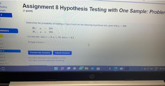 hypothesis testing assignment