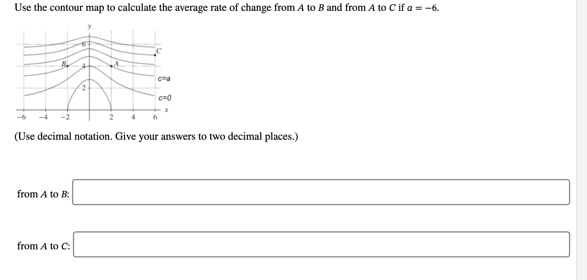Solved Use the contour map to calculate the average rate of | Chegg.com