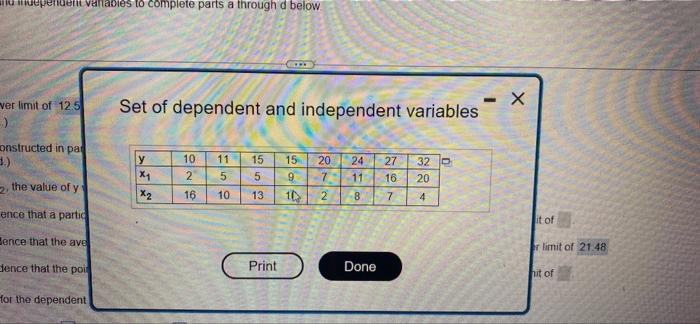 Solved Construct a 95% prediction interval for the dependent | Chegg.com