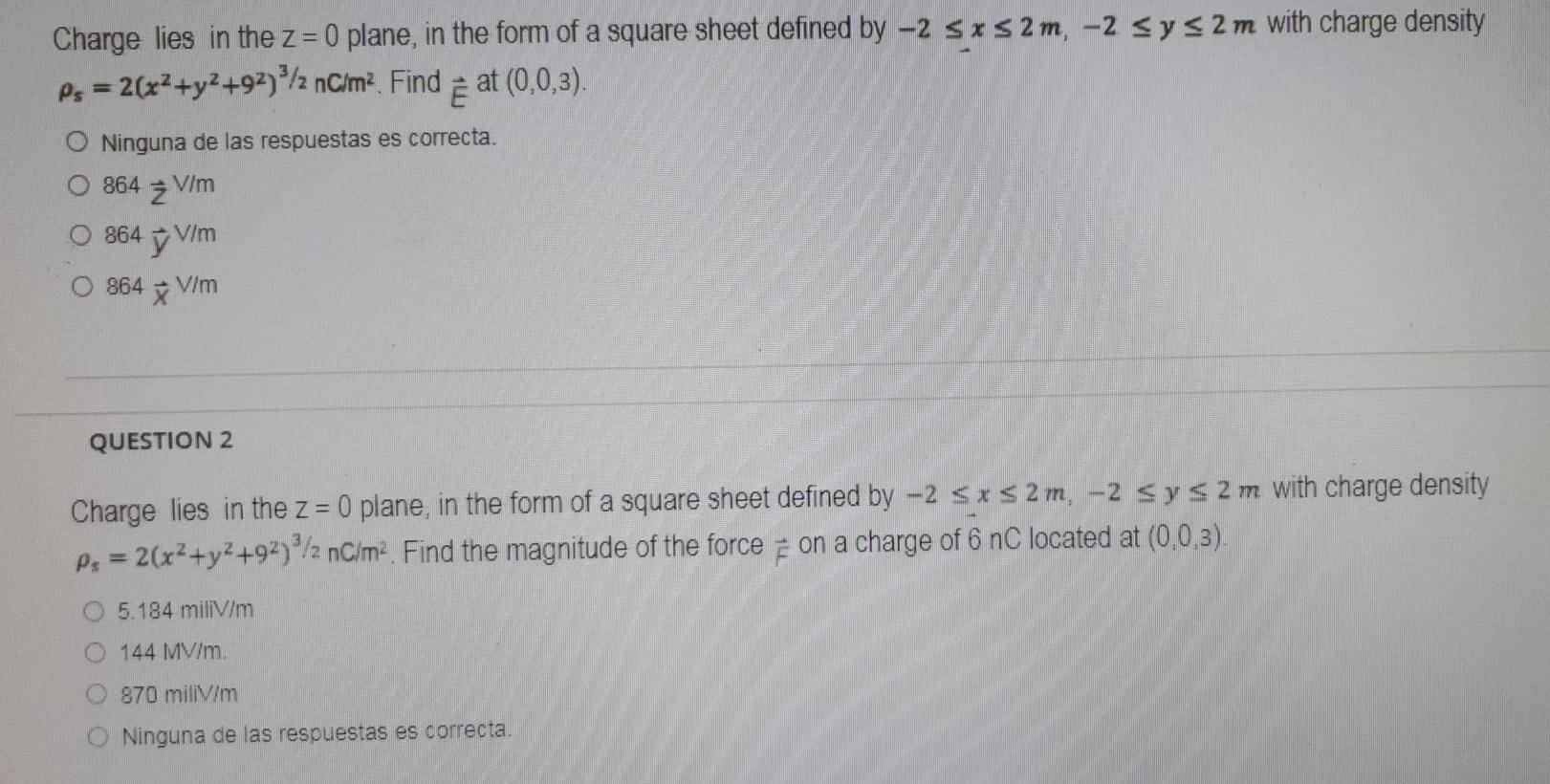 Solved Charge lies in the z = 0 plane, in the form of a | Chegg.com