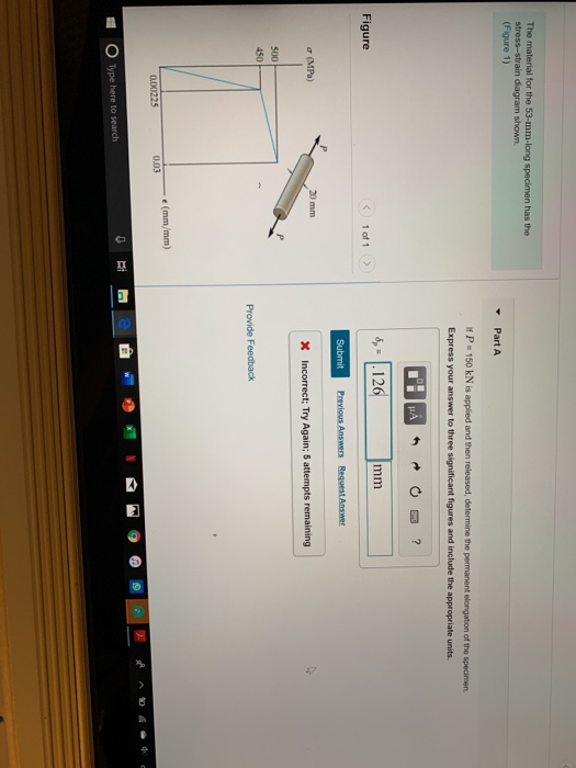 Solved The material for the 53-mm-long specimen has the | Chegg.com