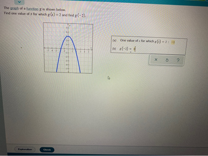 Solved The graph of a function g is shown below. Find one | Chegg.com