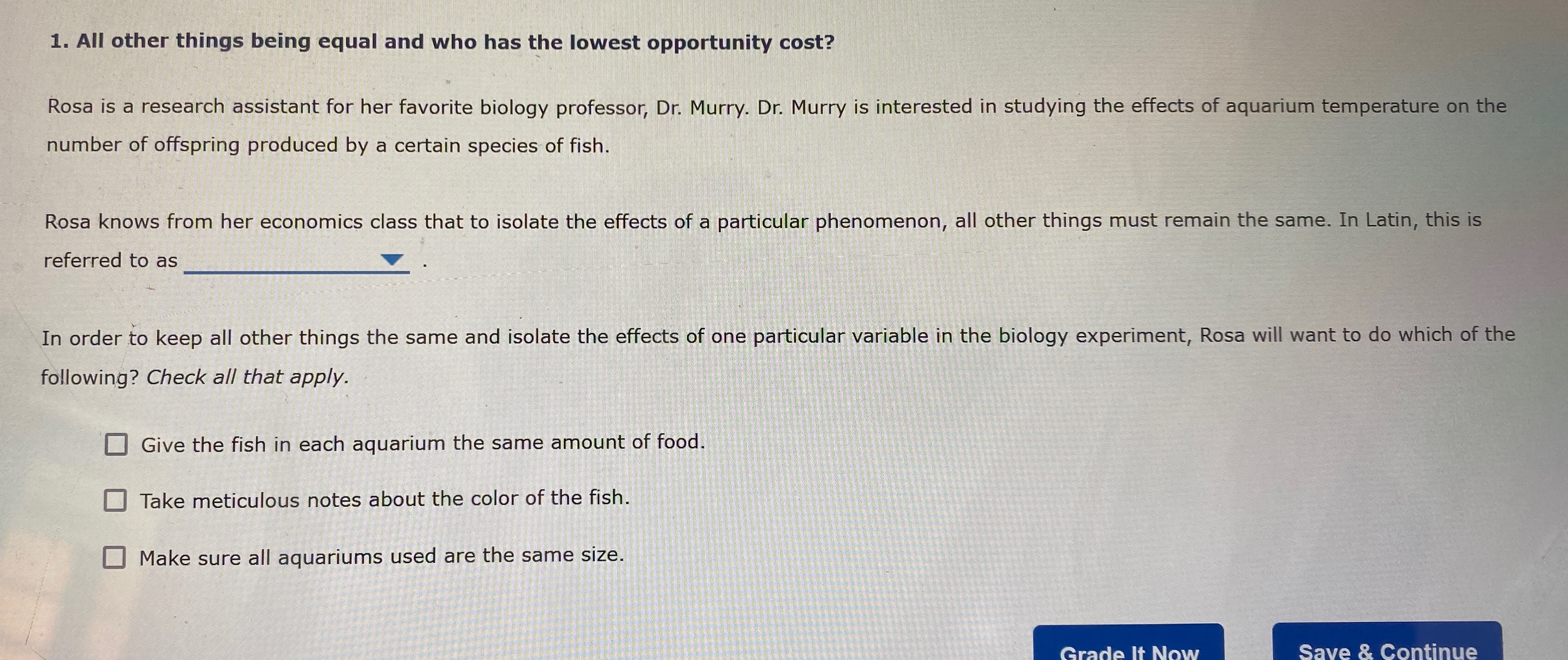 Solved All other things being equal and who has the lowest | Chegg.com