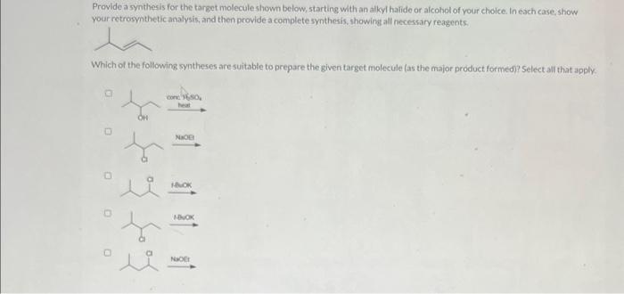Solved Provide a synthesis for the target moleculeshown | Chegg.com