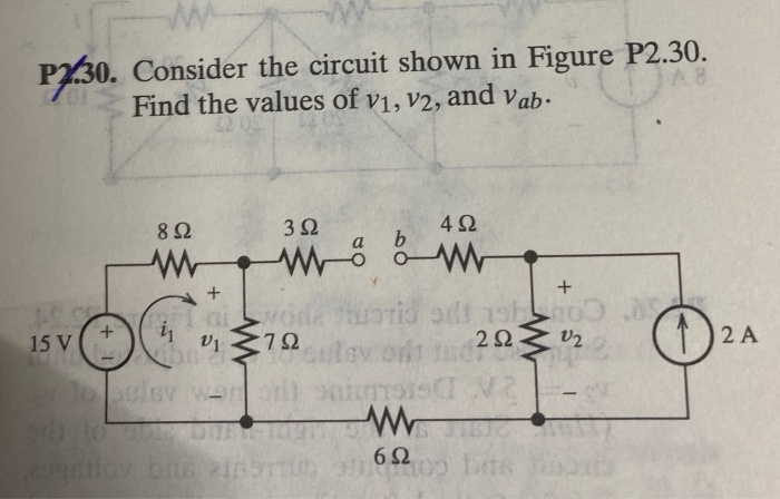 Solved P2:30. Consider the circuit shown in Figure P2.30. | Chegg.com