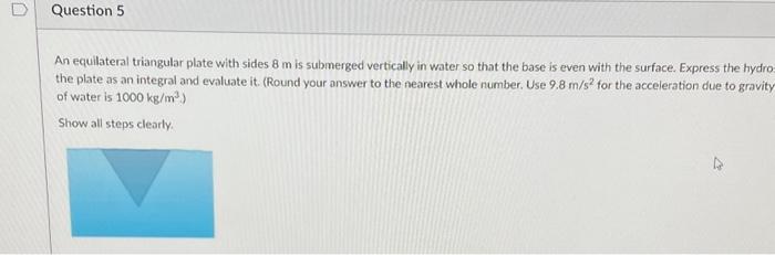 Solved An Equilateral Triangular Plate With Sides 8 M Is