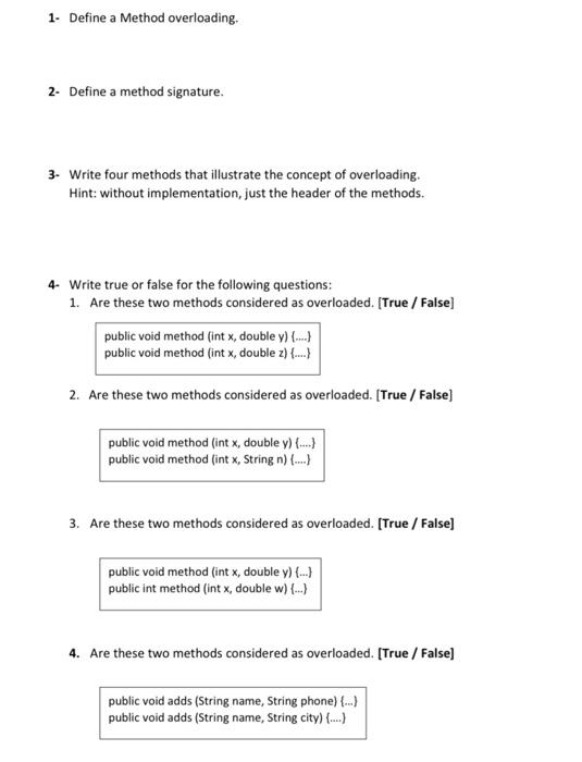 Solved Overload this method so that the overloaded method