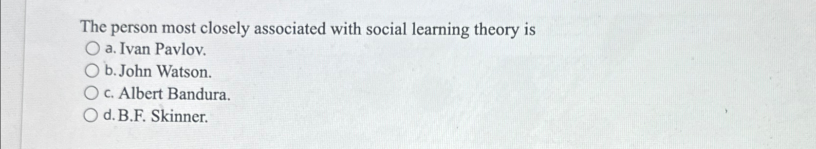 Solved The person most closely associated with social Chegg