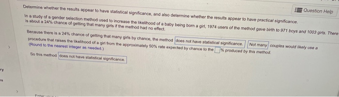 Solved E Question Help Determine whether the results appear | Chegg.com