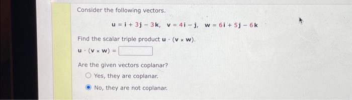 Solved Consider the following vectors. | Chegg.com