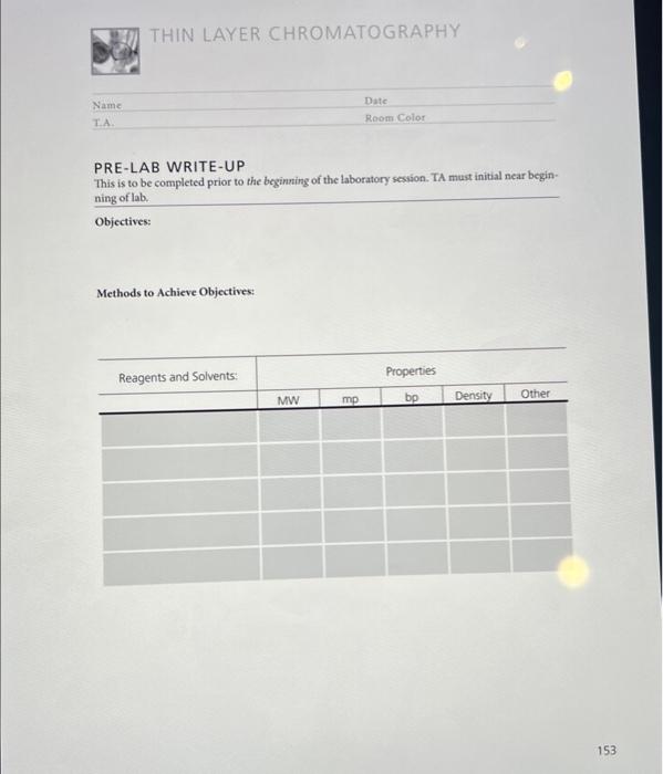 PRELAB WRITEUP This is to be completed prior to the