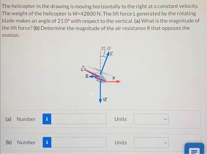 Solved The Helicopter In The Drawing Is Moving Horizontally | Chegg.com