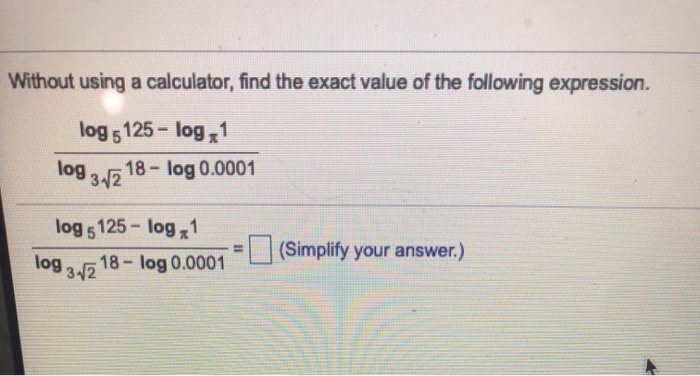 find the value of log 5125