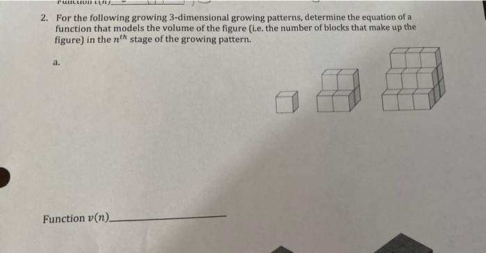 Solved гипсого 2. For the following growing 3-dimensional | Chegg.com