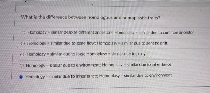 Solved What is the difference between homologous and | Chegg.com