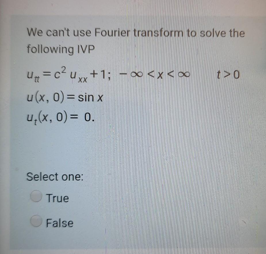 Solved We can't use Fourier transform to solve the following | Chegg.com