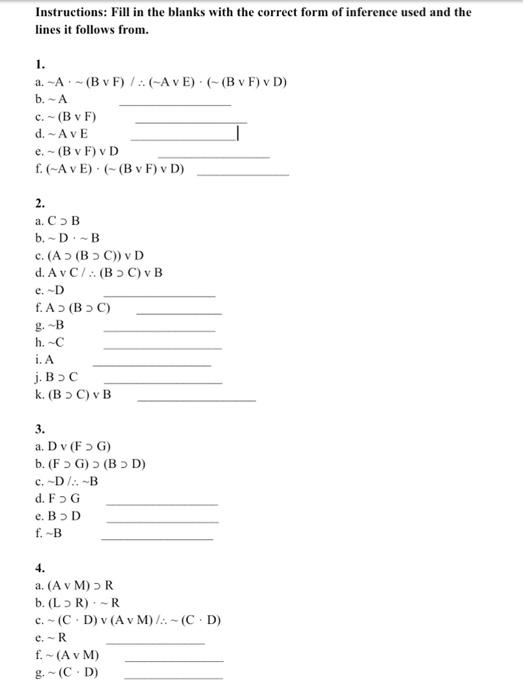 Solved Instructions: Fill in the blanks with the correct | Chegg.com