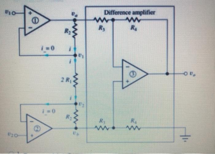 Solved For the instrumentation amplifier shown in the figure | Chegg.com