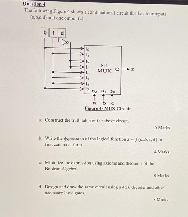 Solved Question 4 The following Figure 4 shows a | Chegg.com