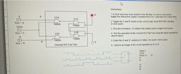 Solved Instructions S S U2A U1A Key - 3 Clock 7400N 7400N 1 | Chegg.com