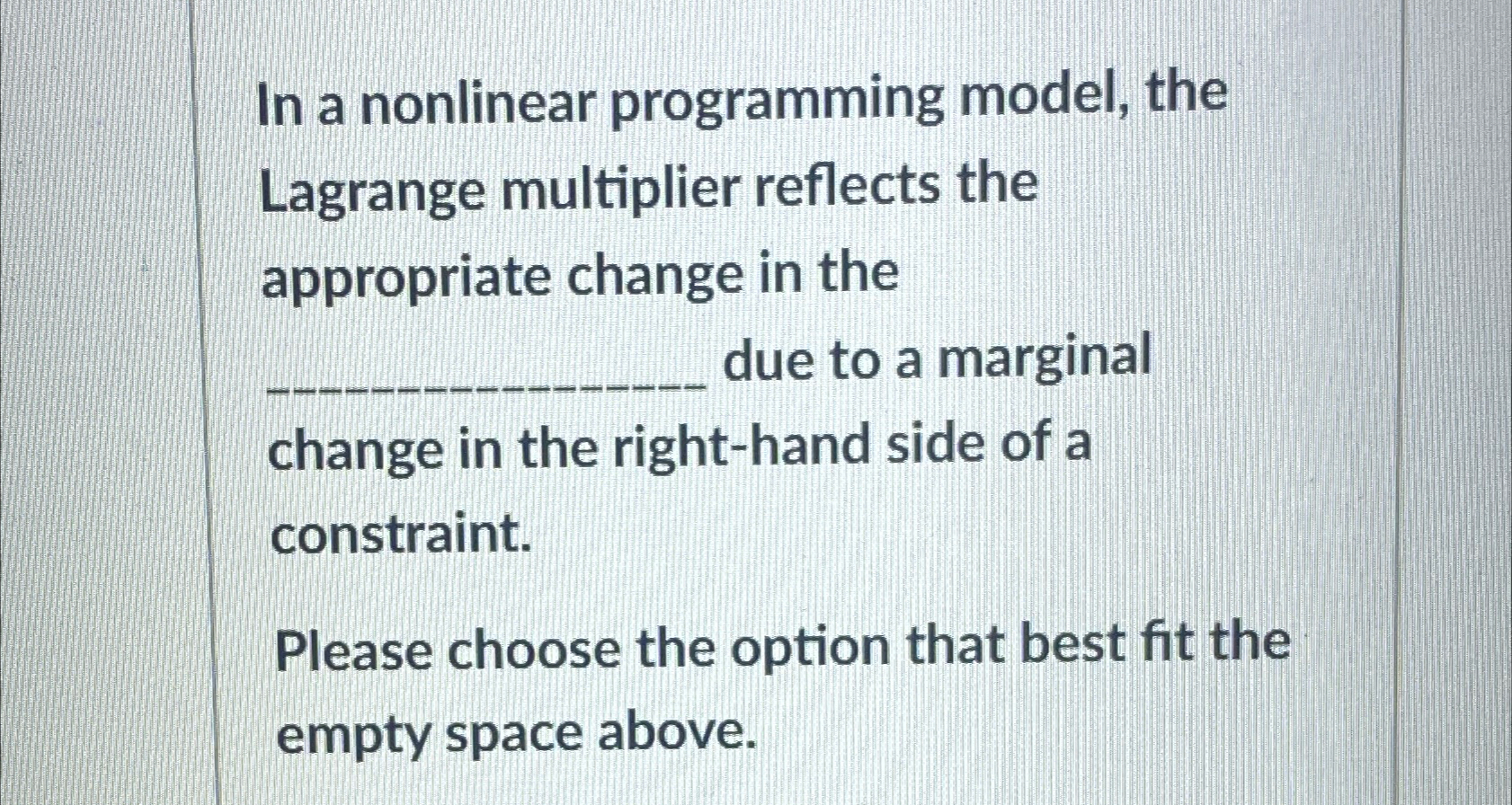Solved In a nonlinear programming model, the Lagrange | Chegg.com