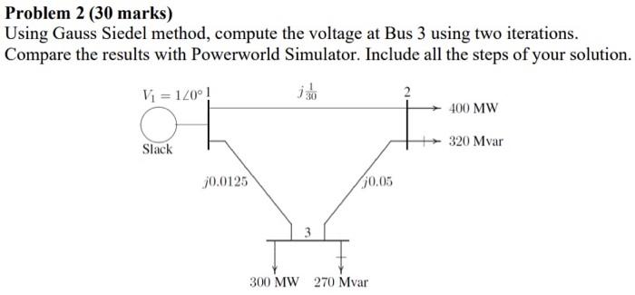 Solved Problem 2 (30 marks) Using Gauss Siedel method, | Chegg.com