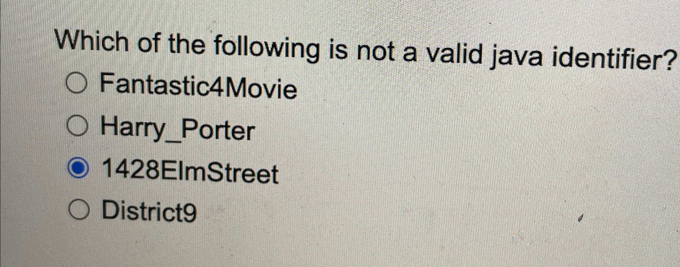 Solved Which of the following is not a valid java | Chegg.com