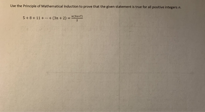 Solved Use The Principle Of Mathematical Induction To Prove | Chegg.com