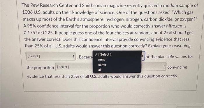Solved The Pew Research Center and Smithsonian magazine | Chegg.com