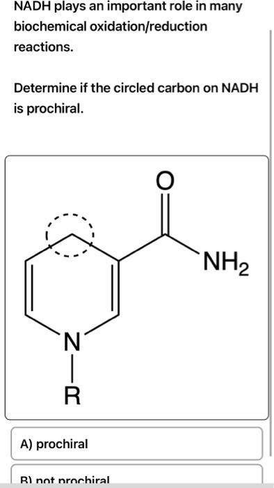 Solved NADH plays an important role in many biochemical | Chegg.com