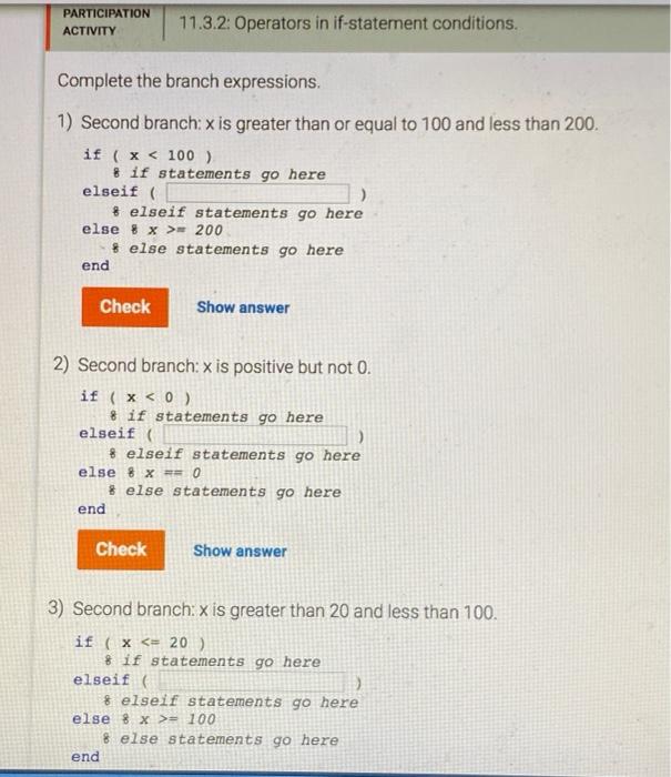 Solved PARTICIPATION ACTIVITY 11.3.2: Operators in | Chegg.com