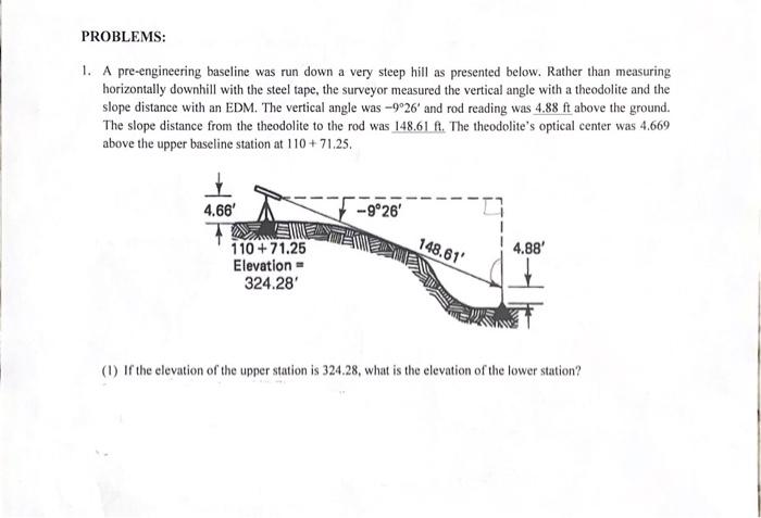 Solved 1. A pre-engineering baseline was run down a very | Chegg.com