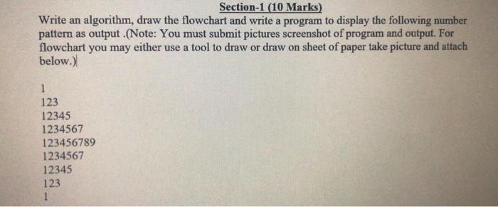 Solved Section-1 (10 Marks) Write An Algorithm, Draw The | Chegg.com