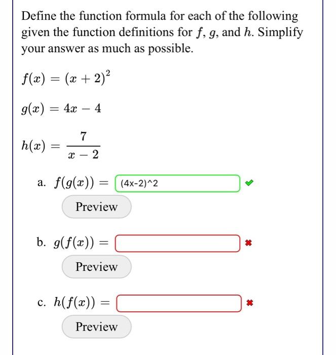 Solved Define The Function Formula For Each Of The Following