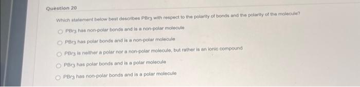 Solved Which statement below best describes PBrz with | Chegg.com