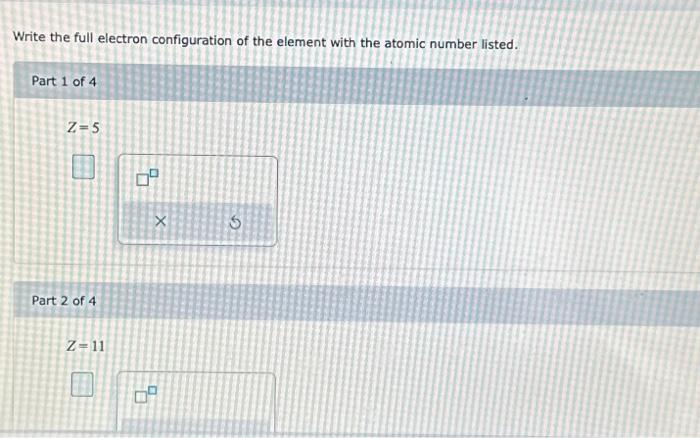 Solved Write the full electron configuration of the element | Chegg.com