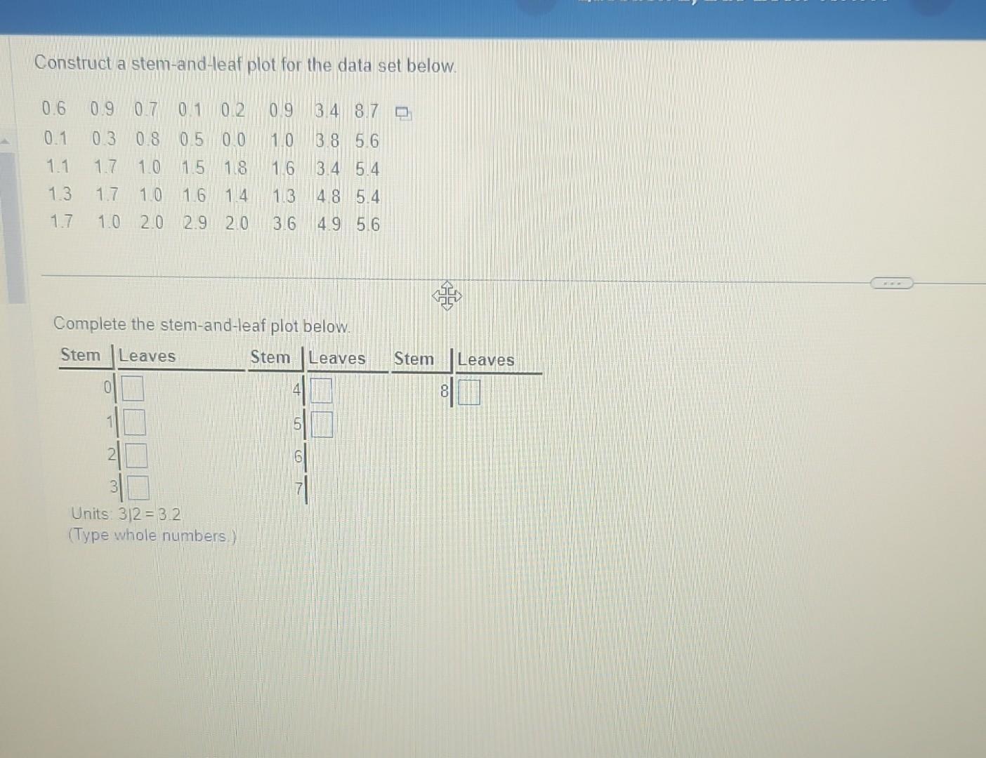 Solved K Construct a stem-and-leaf plot for the data set | Chegg.com