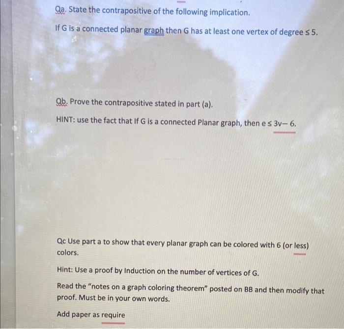 Solved Qa. State the contrapositive of the following | Chegg.com