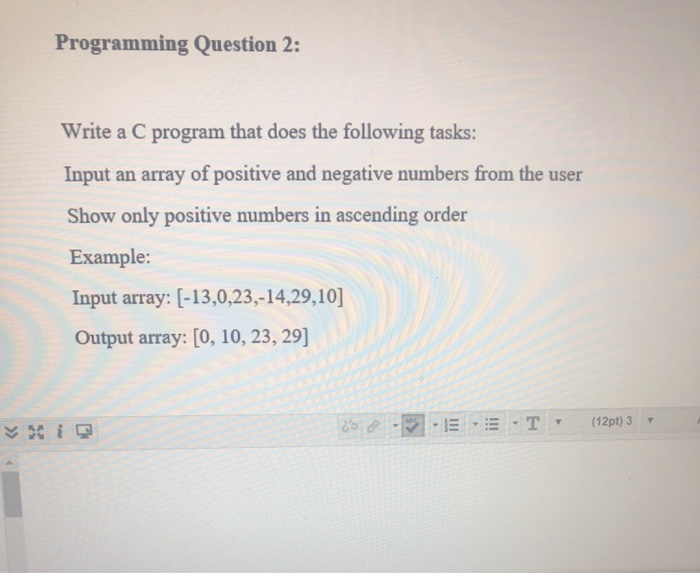 Solved Programming Question 2: Write a C program that does | Chegg.com