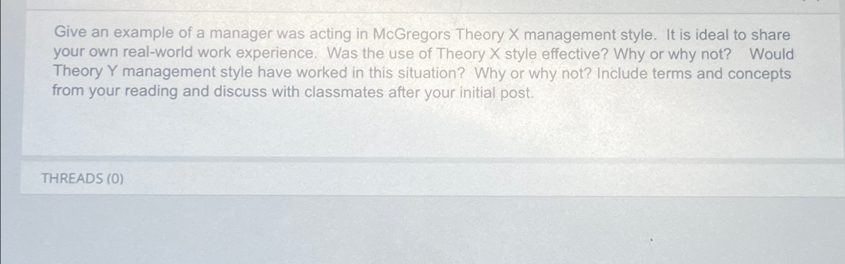 Theory X Management Style