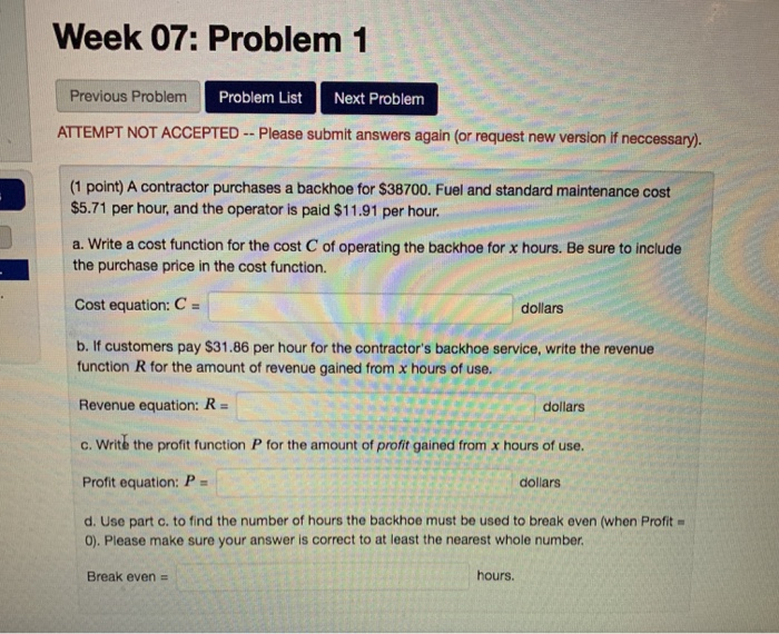Solved Week 07: Problem 1 Previous Problem Problem List Next | Chegg.com