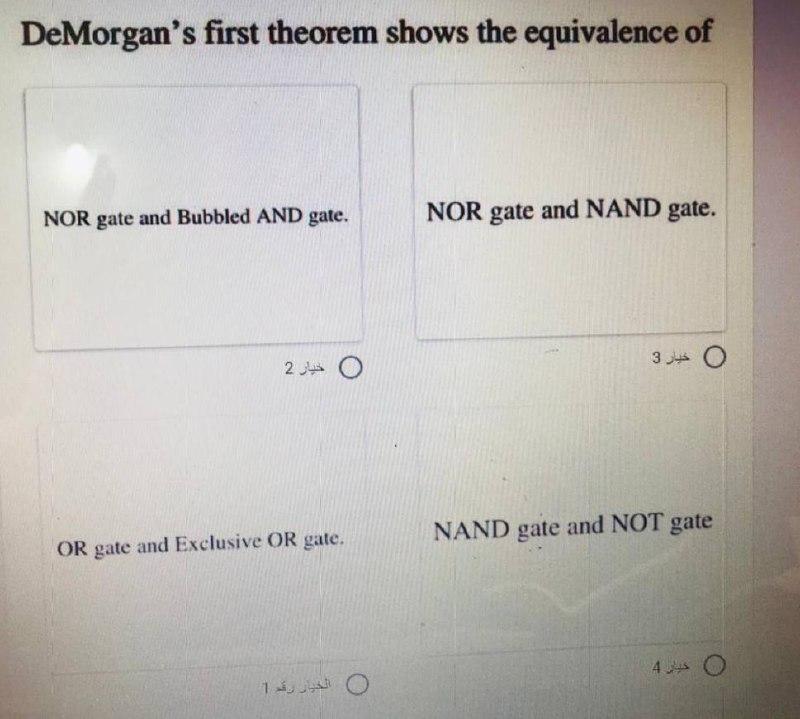 Solved Demorgan S First Theorem Shows The Equivalence Of Nor Chegg Com