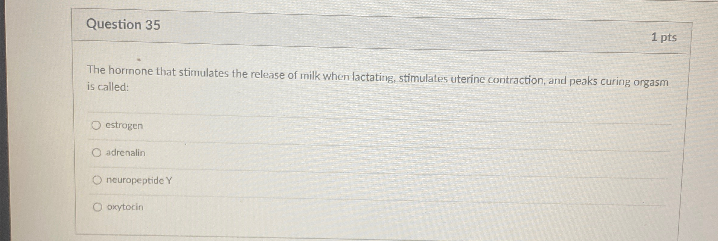 Solved Question 351ptsThe hormone that stimulates the Chegg