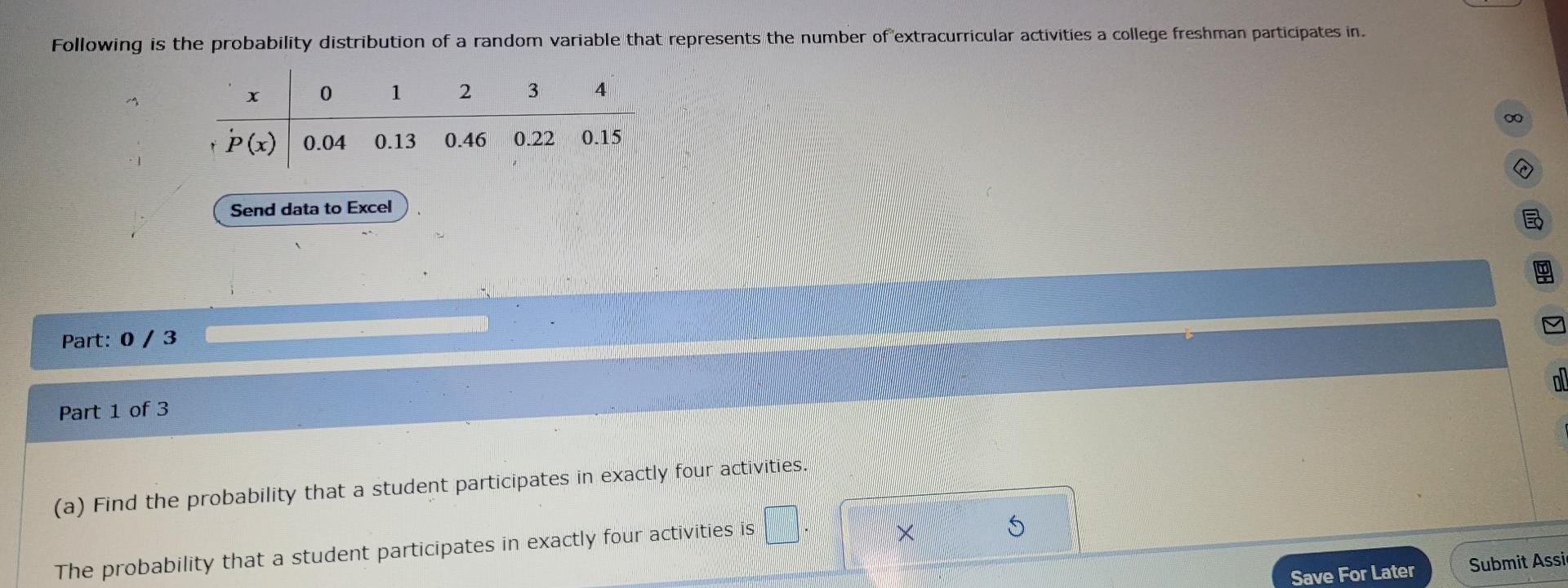 Solved (a) Find the probability that a student participates | Chegg.com
