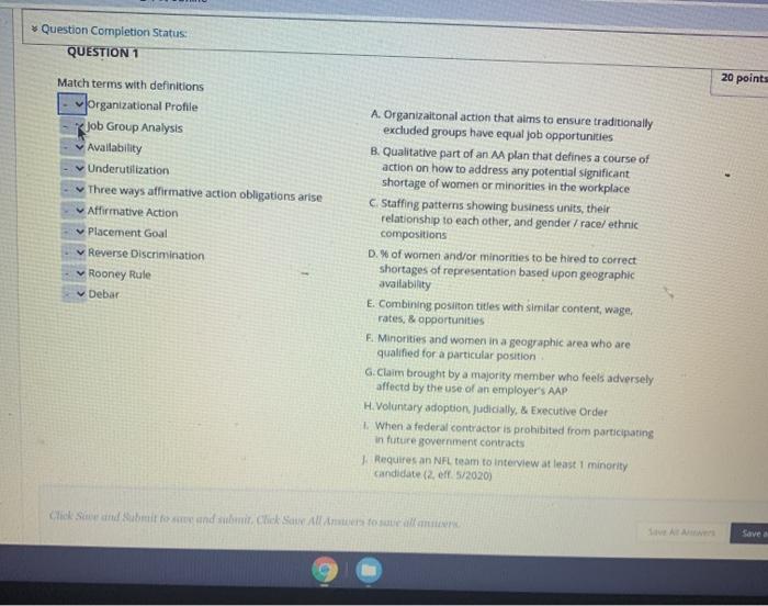 Solved Question Completion Status: QUESTION 1 20 points | Chegg.com