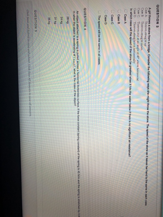 Solved QUESTION 3 A girl throws a stone from a bridge.