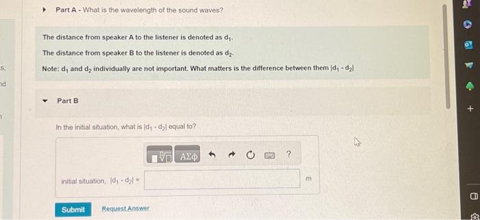 Solved The distance from speaker A to the listener is | Chegg.com